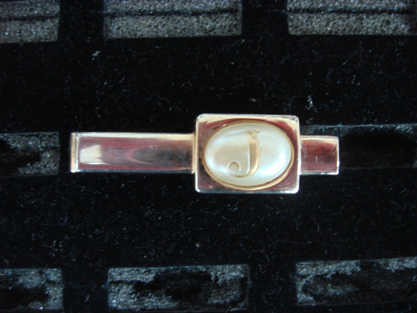 Vintage Swank Gold Tone'J' Tie Clip - Statement Accessory for Men