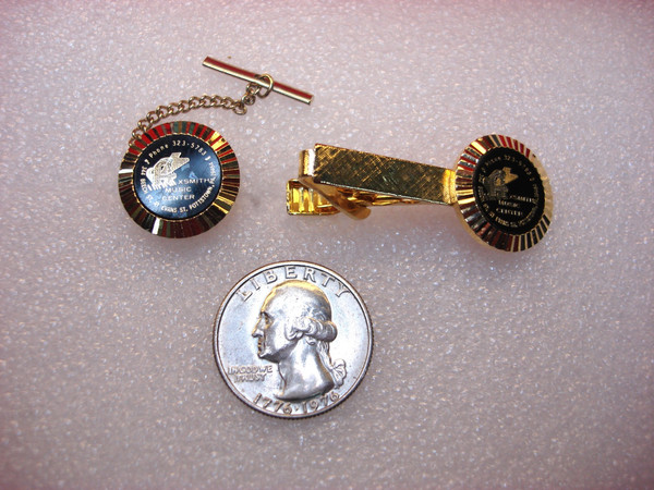 Vintage Axsmith Music Cufflinks - Pottstown, PA - Engraved Silver Tone