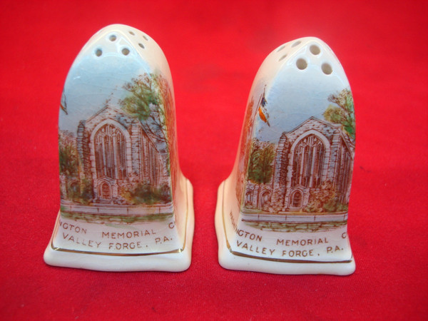 Vintage Royal Winton Washington Memorial Chapel Salt & Pepper Shakers - Valley Forge, PA