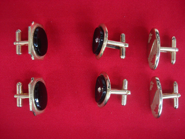 Vintage Gold Tone Cufflinks - 3 Unique Pairs (Set of 6) #376