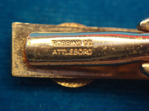 Vintage Gold Tone Pennsylvania Dutch Symbol Tie Clip - Antique Enamel Pin #355