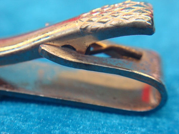 Vintage Gold Tone Pennsylvania Dutch Symbol Tie Clip - Antique Enamel Pin #355