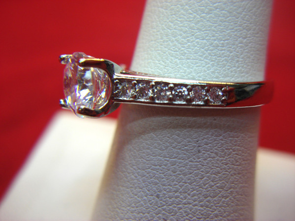 Sterling Silver Ring Set of 2 - Sparkling Gemstone Designs (Sizes 8 & 7 1/4)