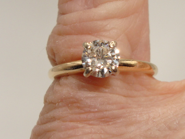 Vintage 14K Yellow Gold Diamond Engagement Ring (Size 6, ~60ptw)