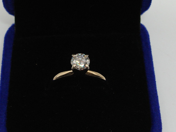 Vintage 14K Yellow Gold Diamond Engagement Ring (Size 6, ~60ptw)