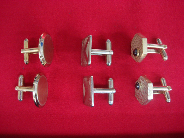 Vintage Gold Tone Cufflinks - 3 Unique Pairs #388 - Classic Mens Accessories