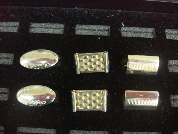 Vintage Gold Tone Cufflinks (3 Pairs) - Unique & Stylish Gift Set #389