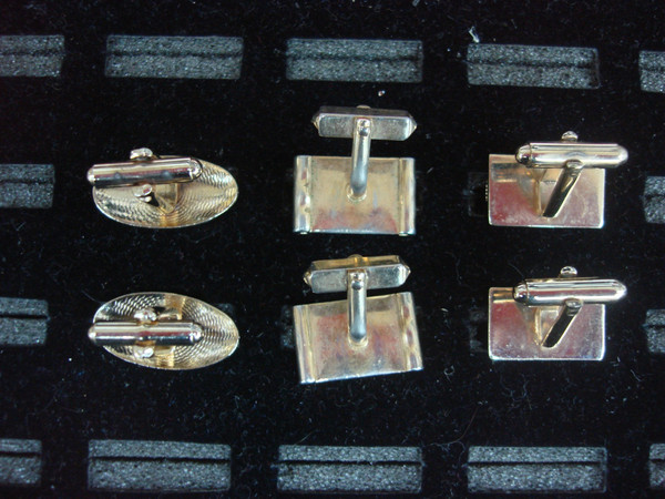 Vintage Gold Tone Cufflinks (3 Pairs) - Unique & Stylish Gift Set #389