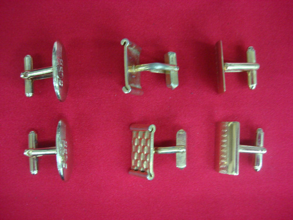 Vintage Gold Tone Cufflinks (3 Pairs) - Unique & Stylish Gift Set #389