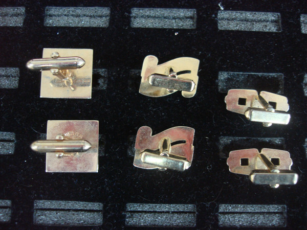Vintage Gold Tone Cufflinks Set of 3 - Unique & Elegant