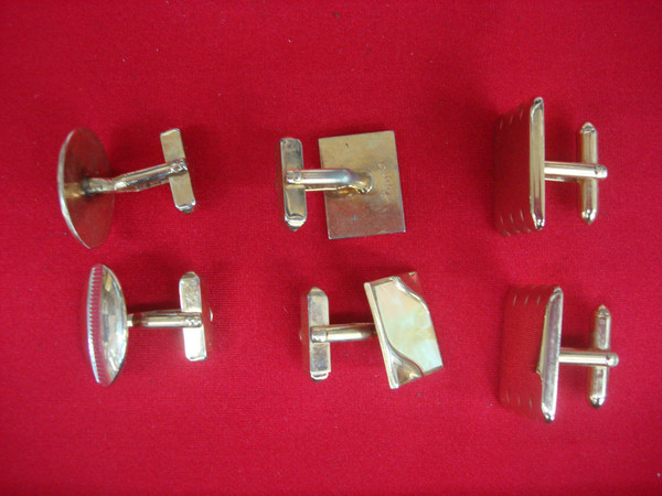 Vintage Swank Gold Tone Cufflinks (3 Pairs) - Unique Set #392