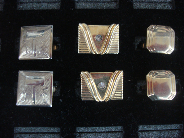 Vintage Gold-Tone Cufflinks - 3 Unique Pairs Set #394