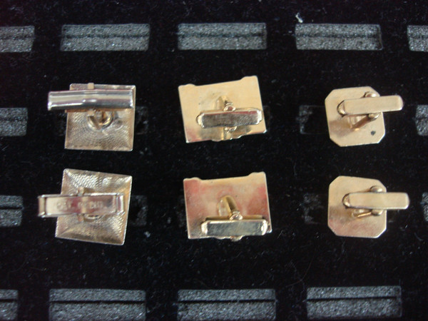 Vintage Gold-Tone Cufflinks - 3 Unique Pairs Set #394