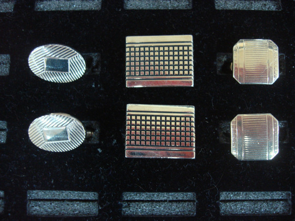 Vintage Gold Tone Cufflinks (3 Pairs) - Unique & Elegant Set #395