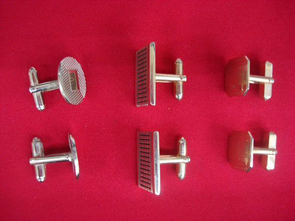 Vintage Gold Tone Cufflinks (3 Pairs) - Unique & Elegant Set #395