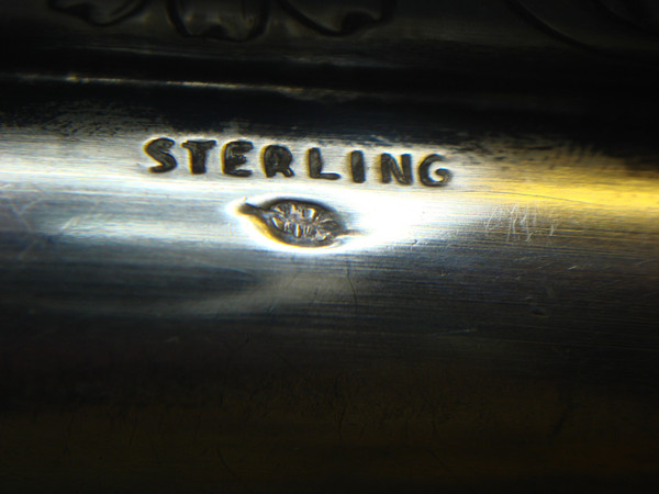 Vintage Sterling Silver Three Finger Cigar Case - Ornate & Monogrammed
