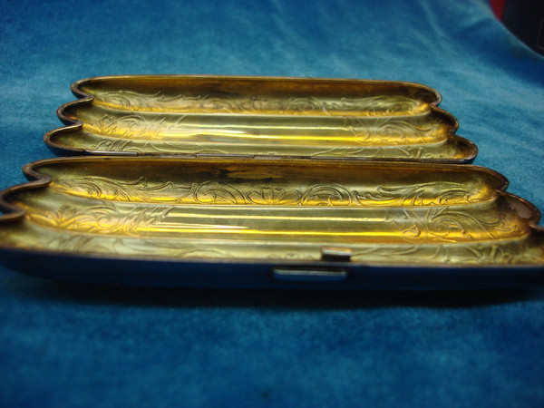 Vintage Sterling Silver Three Finger Cigar Case - Ornate & Monogrammed