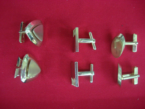 Vintage Gold Tone Cufflinks Set of 3 - Unique & Stylish Mens Accessories