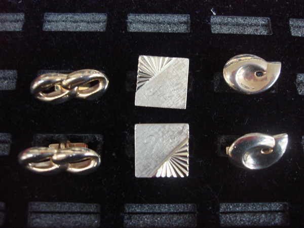 Vintage Gold Tone Cufflinks - 3 Unique Pairs Set - Classic Style