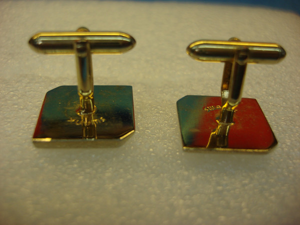 Vintage Swank Gold Tone Cufflinks with Simulated Diamonds - Elegant Statement Accessories #400