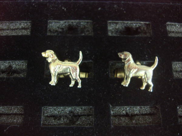Vintage Gold Tone Dog Cufflinks - Unique & Classic Mens Accessory