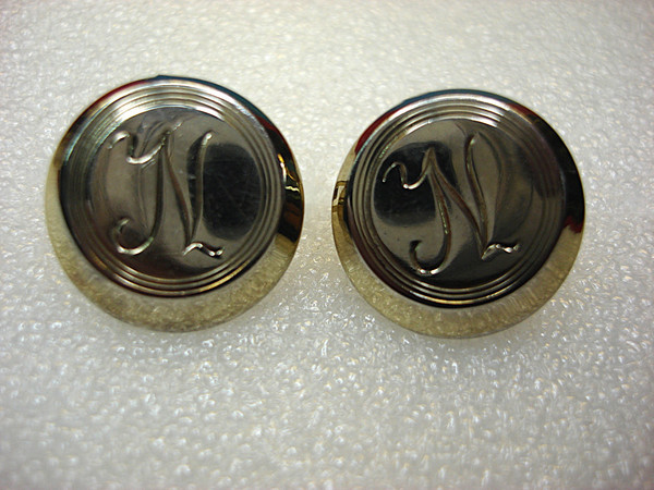 Vintage Cora Gold Tone Cufflinks with Fancy'N' Initial - #402