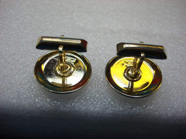 Vintage Cora Gold Tone Cufflinks with Fancy'N' Initial - #402