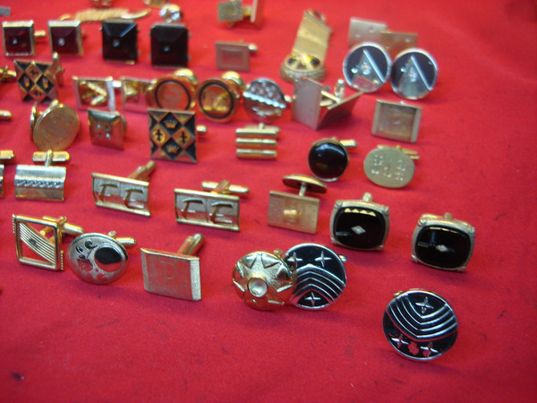 Vintage Men's Costume Jewelry Tie Clips & Cufflinks Set - Unique Lot of Mixed Pieces