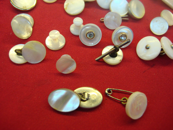 Vintage Mother of Pearl Shirt Studs & Buttons - Large Lot #410 | Unique & Elegant