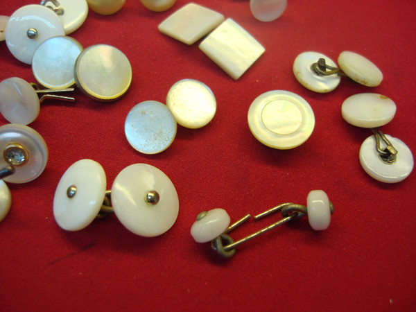 Vintage Mother of Pearl Shirt Studs & Buttons - Large Lot #410 | Unique & Elegant