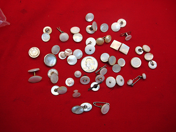 Vintage Mother of Pearl Shirt Studs & Buttons - Large Lot #410 | Unique & Elegant