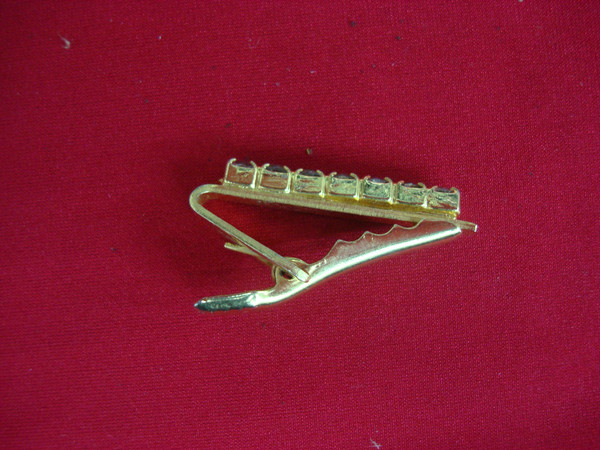 Vintage Gold-Tone Tie Clip - Unique Mid Century Accessory #416