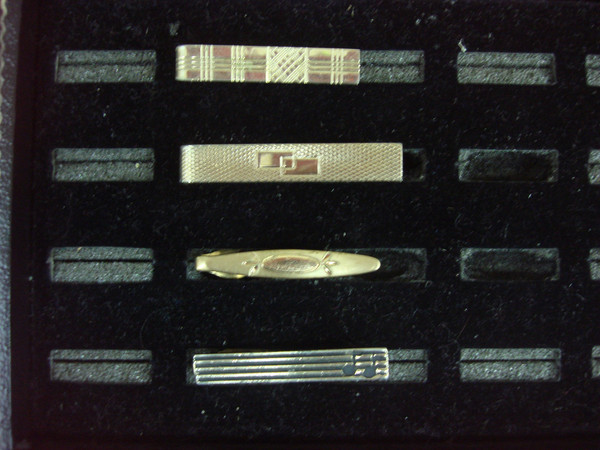 Vintage Gold-Tone Tie Clip Set of 4 | Unique & Unusual Lot #418