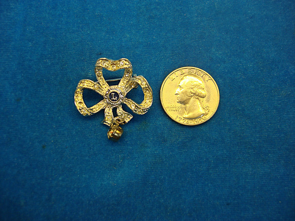Vintage Lions Club Pin - Bright Silver Tone, Rhinestones, Excellent Condition