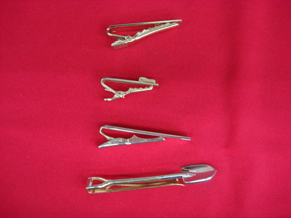 Vintage Gold Tone Tie Clip Set of 4 | Unique Menswear Accessories