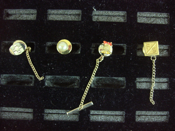 Vintage Gold Tone Tie Tack Lot of 4 - Unique Lapel Pins