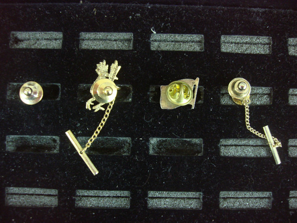 Vintage Gold-Tone Tie Tack Set of 4 - Unique Lapel Pin Collection #434