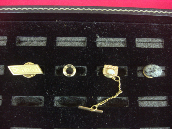 Vintage Gold-Tone Tie Tack Lot of 4 - Unique & Unusual Lapel Pins #436