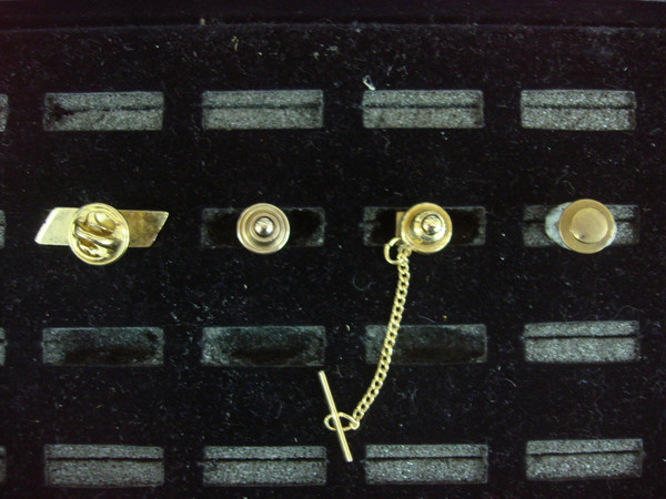 Vintage Gold-Tone Tie Tack Lot of 4 - Unique & Unusual Lapel Pins #436