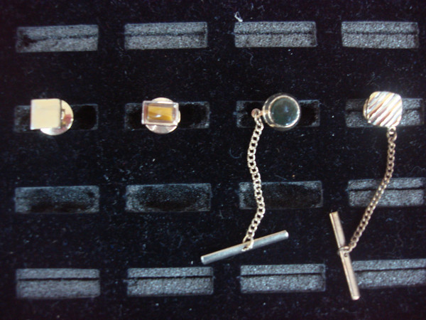 Vintage Gold-Tone Tie Tack Lot of 4 - Unique & Uncommon Lapel Pins #437