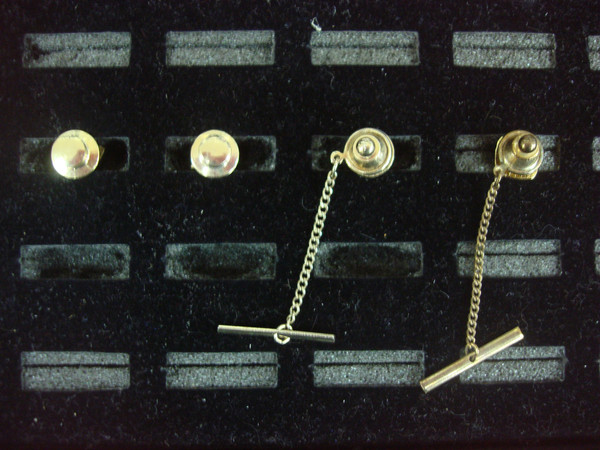 Vintage Gold-Tone Tie Tack Lot of 4 - Unique & Uncommon Lapel Pins #437