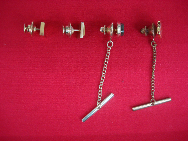 Vintage Gold-Tone Tie Tack Lot of 4 - Unique & Uncommon Lapel Pins #437