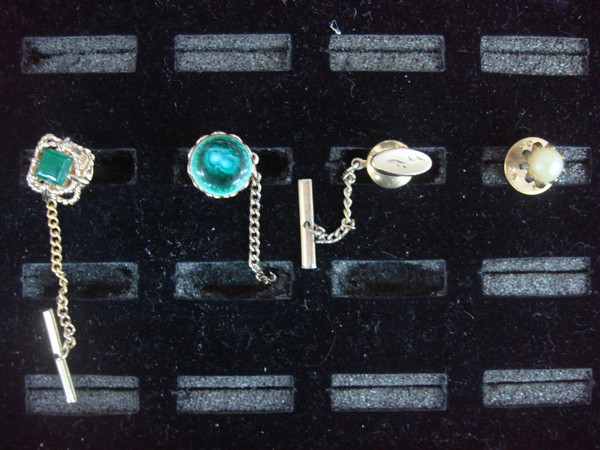 Vintage Gold Tone Tie Tack Lot of 4 - Unique & Unusual Lapel Pins