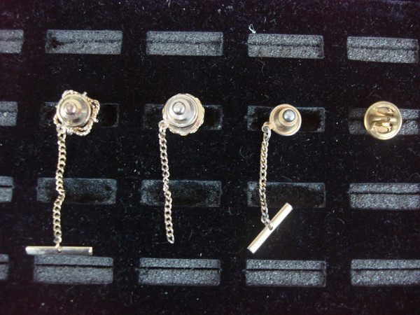 Vintage Gold Tone Tie Tack Lot of 4 - Unique & Unusual Lapel Pins