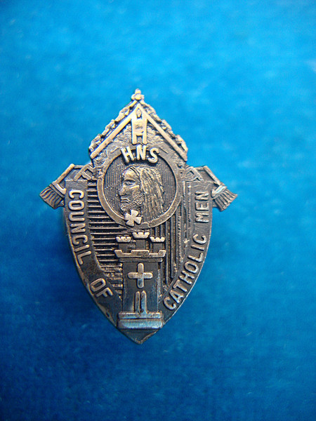 Vintage Sterling Silver Holy Name Society Lapel Pin - Catholic Men's Council