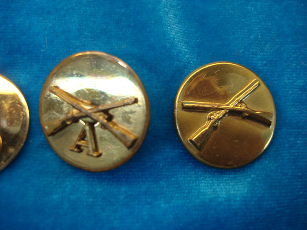 Vintage US Army Collar Pin Set of 4 - Infantry, Ordnance Corps & More