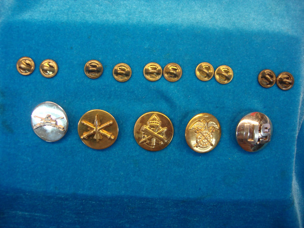 5 Unique US Army Collar Pins - Set of Armor, Quartermaster, Air Defense & More