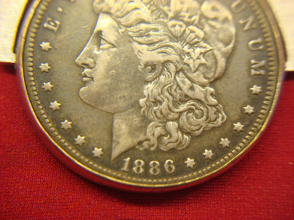 Vintage 1886-O Morgan Silver Dollar Anson Keychain - Excellent Condition