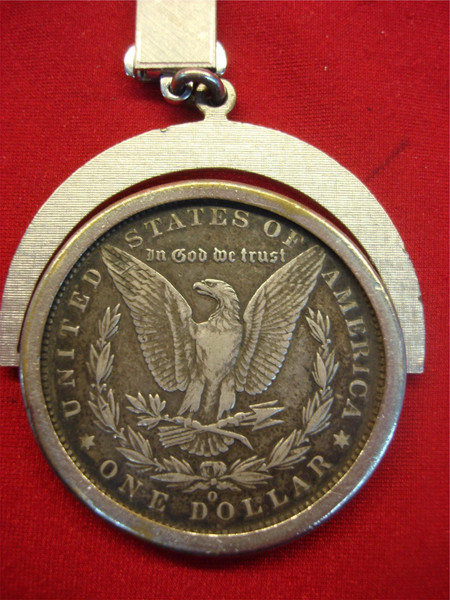 Vintage 1886-O Morgan Silver Dollar Anson Keychain - Excellent Condition