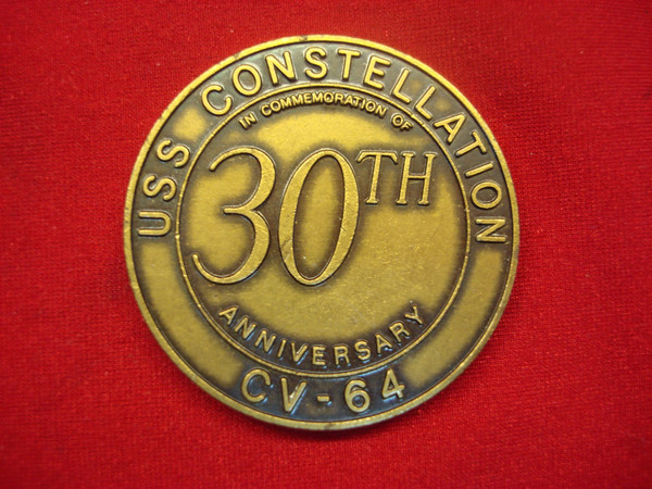 1961-1991 USS Constellation 30th Anniversary Challenge Coin - Collectible Gift